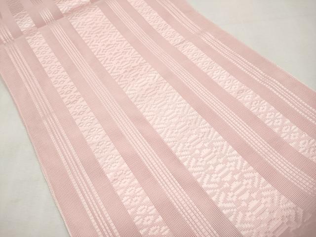 平和屋着物＊夏物　八寸名古屋帯　博多織　紗献上　鴇色　CABL7720tx