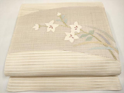 平和屋着物＊夏物　八寸名古屋帯　絽綴れ　桔梗　金糸　正絹　逸品　CABL7738tx