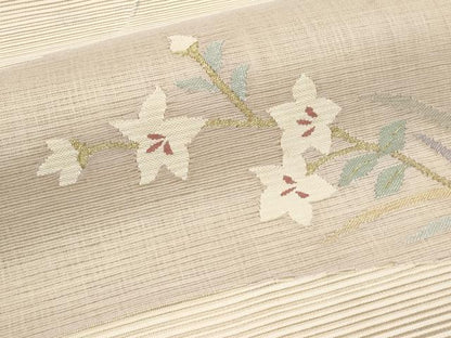 平和屋着物＊夏物　八寸名古屋帯　絽綴れ　桔梗　金糸　正絹　逸品　CABL7738tx