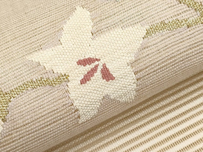 平和屋着物＊夏物　八寸名古屋帯　絽綴れ　桔梗　金糸　正絹　逸品　CABL7738tx