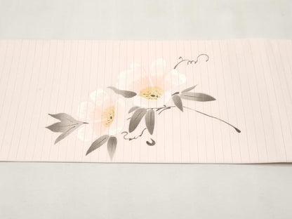 平和屋着物＊夏物　九寸名古屋帯　手描き　枝花文　CABL7740tx