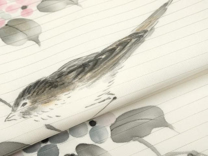 平和屋着物＊夏物　九寸名古屋帯　手描き　休み鳥　金彩　未使用　CABL7744tx