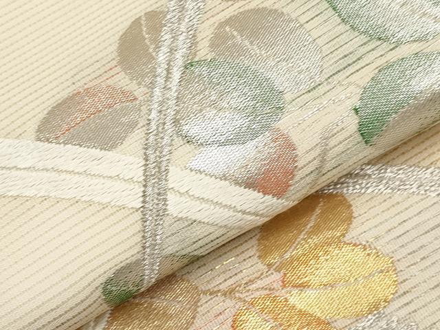 平和屋着物＊夏物　九寸名古屋帯　唐織　萩文　金銀糸　正絹　逸品　CABL7749tx