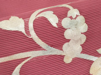平和屋着物＊夏物　八寸名古屋帯　絽綴れ　葡萄唐草文　金銀糸　正絹　逸品　CABL7753tx