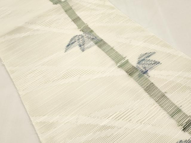 平和屋着物＊夏物　八寸名古屋帯　紬紗　笹竹文　未使用　CABL7754tx