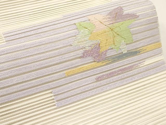 平和屋着物＊夏物　八寸名古屋帯　絽綴れ　草花文　金糸　正絹　逸品　未使用　CABL7755tx