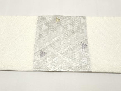 平和屋着物＊夏物　九寸名古屋帯　幾何学文様　正絹　逸品　CABL7760tx
