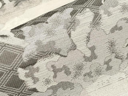 平和屋着物＊夏物　九寸開き名古屋帯　牡丹唐草文　銀糸　正絹　逸品　CABL7761tx