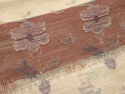 平和屋着物＊夏物　1854年創業　帯屋捨松　八寸名古屋帯　草花文　正絹　逸品　CABL7763tx