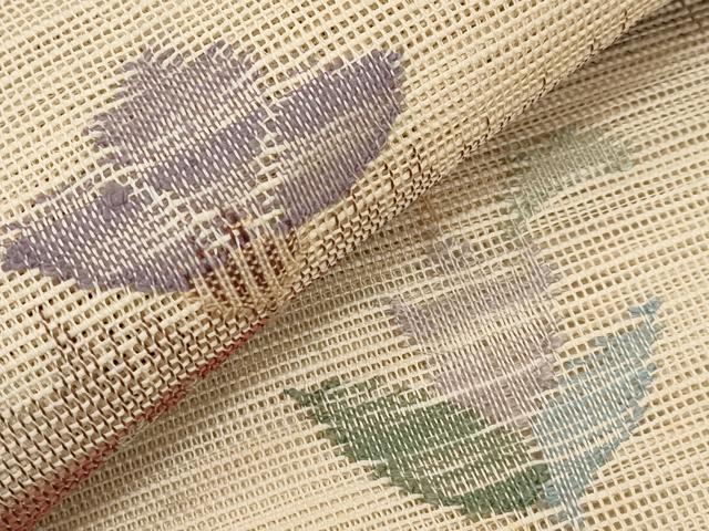 平和屋着物＊夏物　1854年創業　帯屋捨松　八寸名古屋帯　草花文　正絹　逸品　CABL7763tx