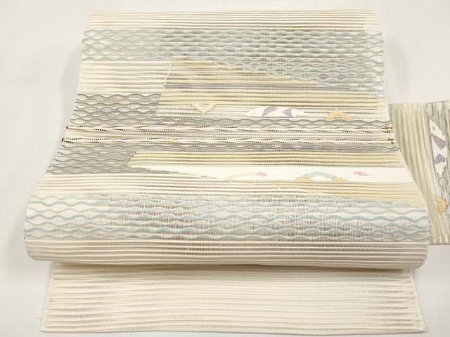 平和屋着物＊夏物　八寸名古屋帯　絽綴れ　抽象文　金銀糸　正絹　逸品　CABL7767tx