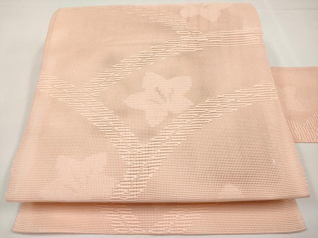 平和屋着物＊夏物　八寸名古屋帯　桔梗　赤香色　CABL7770tx