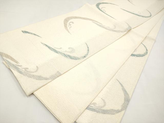 平和屋着物＊夏物　六通柄袋帯　流水文　銀糸　正絹　逸品　CABL7777tx