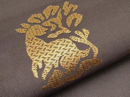 平和屋着物＊夏物　太鼓柄袋帯　総刺繍　花兎　正絹　逸品　CABL7782tx