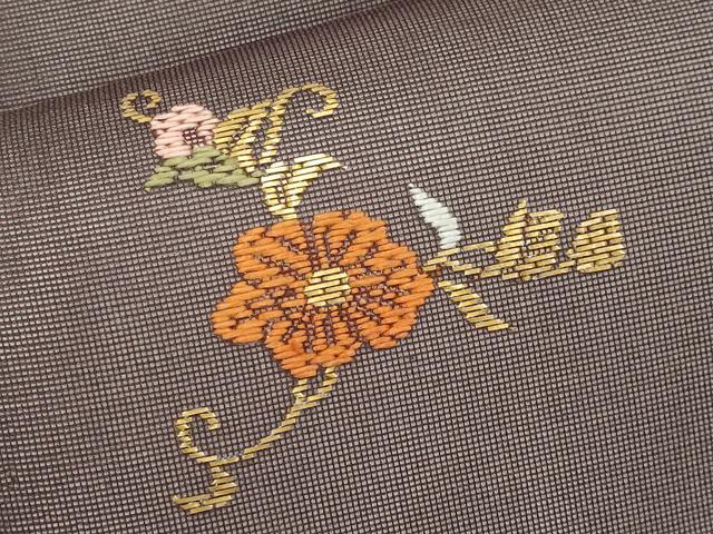 平和屋着物＊夏物　太鼓柄袋帯　総刺繍　花兎　正絹　逸品　CABL7782tx