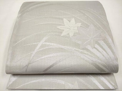 平和屋着物＊夏物　六通柄袋帯　楓　銀糸　正絹　逸品　CABL7783tx