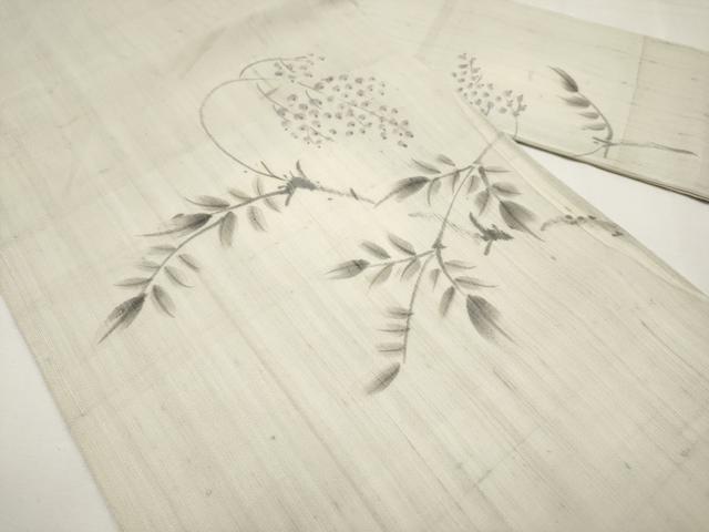 平和屋着物＊夏物　絹芭蕉　九寸名古屋帯　作家物　手描き　枝木の実　正絹　逸品　CABL7788tx