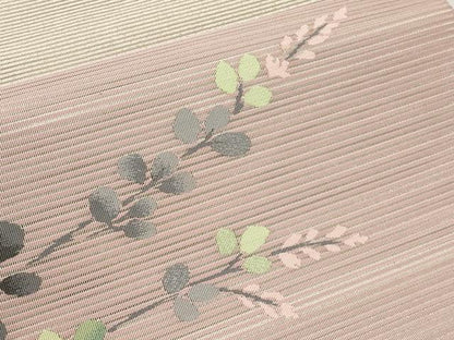 平和屋着物＊夏物　八寸名古屋帯　作家物　絽綴れ　枝花文　銀糸　正絹　逸品　CABL7790tx