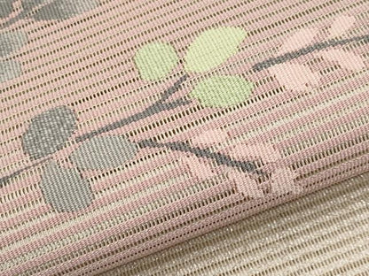 平和屋着物＊夏物　八寸名古屋帯　作家物　絽綴れ　枝花文　銀糸　正絹　逸品　CABL7790tx