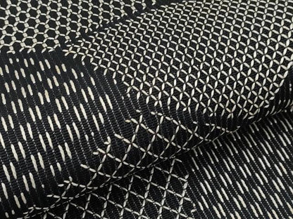 平和屋着物＊夏物　八寸名古屋帯　切嵌文　黒地　正絹　逸品　CABL7792tx