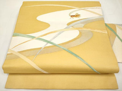 平和屋着物＊夏物　九寸名古屋帯　夏虫　金銀糸　正絹　逸品　CABL7795tx