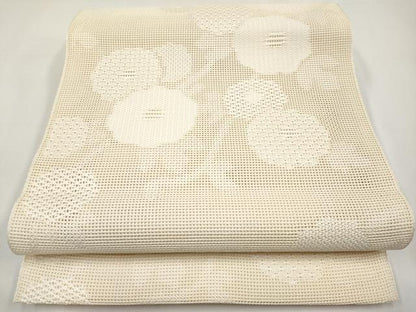 平和屋着物＊夏物　八寸名古屋帯　万寿菊　正絹　逸品　CABL7796tx