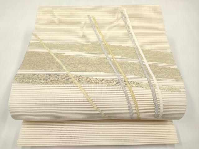 平和屋着物＊夏物　八寸名古屋帯　絽綴れ　抽象文　金銀糸　正絹　逸品　CABL7801tx
