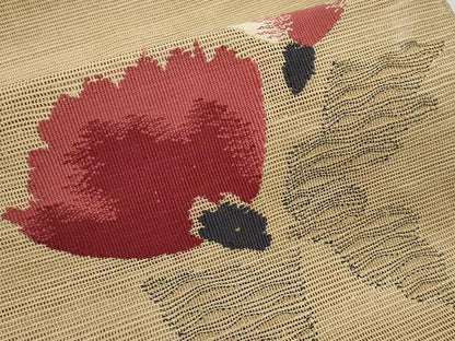 平和屋着物＊夏物　八寸名古屋帯　草花文　正絹　逸品　CABL7803tx