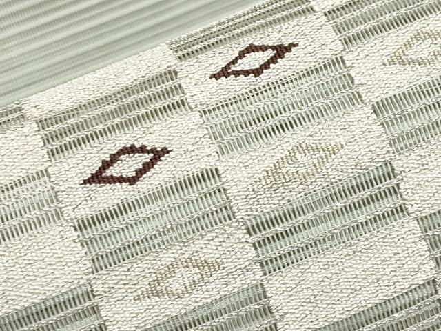 平和屋着物＊夏物　八寸名古屋帯　絽綴れ　市松菱文　金銀糸　正絹　逸品　CABL7804tx