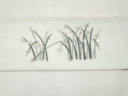 平和屋着物＊夏物　九寸名古屋帯　草花文　銀彩　CABL7805tx