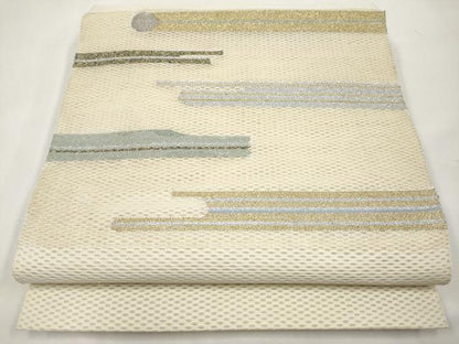 平和屋着物＊夏物　八寸名古屋帯　霞文　金銀糸　正絹　逸品　CABL7806tx