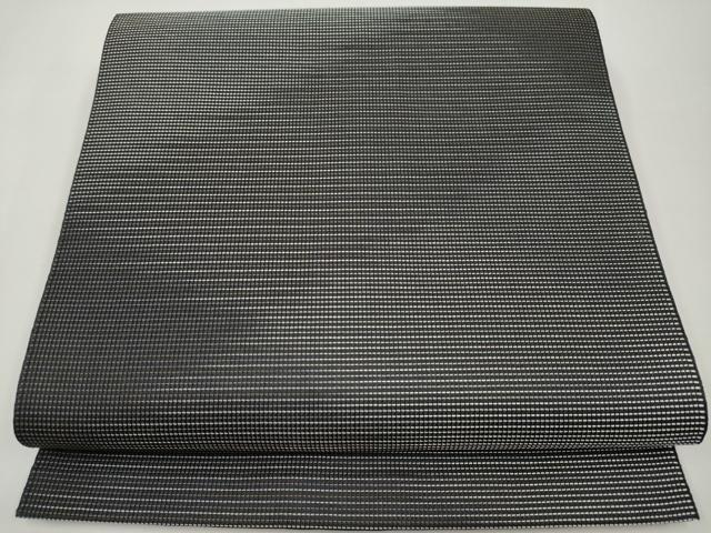 平和屋着物＊夏物　本場筑前博多織　八寸名古屋帯　霞文　黒地　正絹　逸品　CABL7808tx