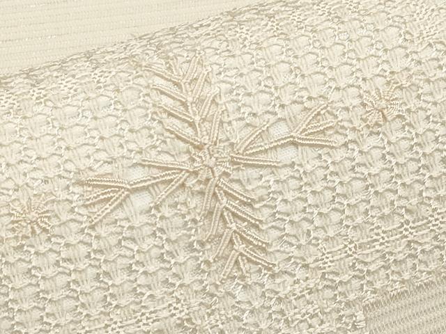 平和屋着物＊夏物　九寸開き名古屋帯　ドロンワーク　抽象文　正絹　逸品　CABL7814tx