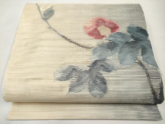 平和屋着物＊夏物　八寸名古屋帯　枝椿文　金銀糸　正絹　逸品　CABL7817tx