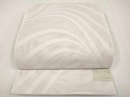 平和屋着物＊夏物　八寸名古屋帯　流線文　桜色　さんび謹製　未使用　CABL7843tx