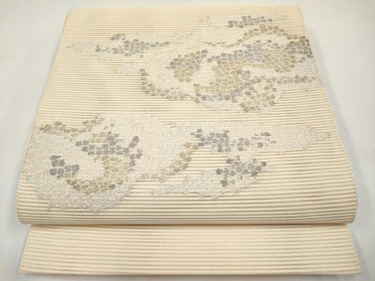 平和屋着物＊夏物　八寸名古屋帯　絽綴れ　箔散らし　金銀糸　正絹　逸品　CABL7847tx