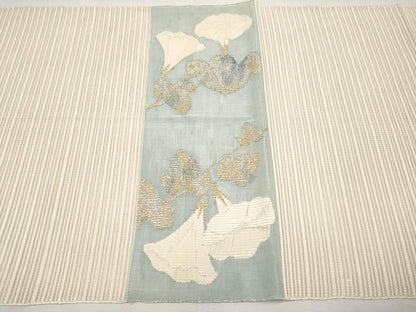 平和屋着物＊夏物　八寸名古屋帯　絽綴れ　朝顔　金銀糸　正絹　逸品　CABL7852tx