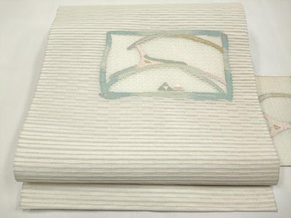 平和屋着物＊夏物　九寸名古屋帯　動物文　金銀糸　正絹　逸品　CABL7858tx