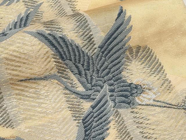 平和屋着物＊夏物　西陣　織彦謹製　六通柄袋帯　唐織　飛鶴文　金糸　証紙付き　正絹　逸品　未使用　CABL7868tx
