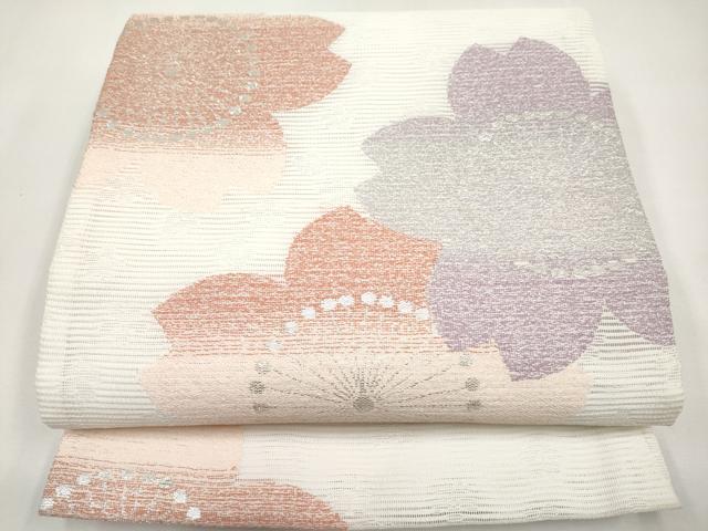 平和屋着物＊夏物　六通柄　京袋帯　舞桜文　銀糸　CABL7888tx
