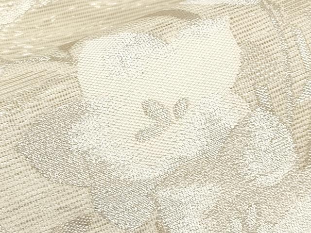 平和屋着物＊夏物　六通柄袋帯　花丸文　銀糸　正絹　逸品　CABL7895tx