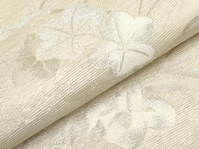平和屋着物＊夏物　六通柄袋帯　花丸文　銀糸　正絹　逸品　CABL7895tx