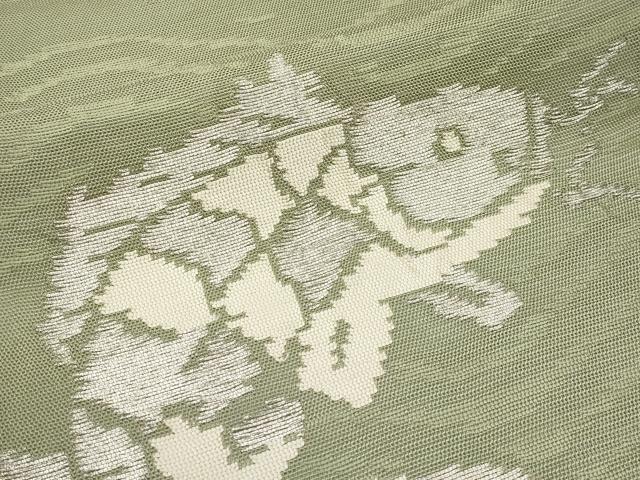 平和屋着物＊夏物　太鼓柄　本袋帯　荒磯　銀糸　正絹　逸品　CABL7898tx
