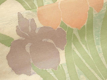 平和屋着物＊夏物　六通柄　本袋帯　杜若　金糸　正絹　逸品　CABL7972tx