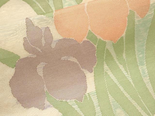 平和屋着物＊夏物　六通柄　本袋帯　杜若　金糸　正絹　逸品　CABL7972tx