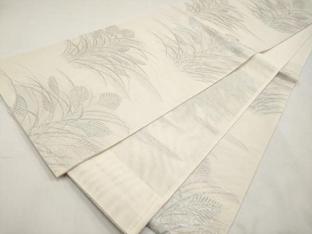 平和屋着物＊夏物　六通柄袋帯　草木文　銀糸　正絹　逸品　CABL7977tx
