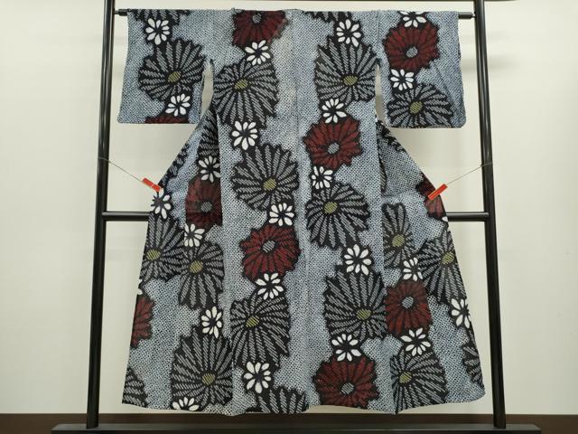 平和屋着物∴夏物　浴衣　有松鳴海絞り　舞花文　綿　逸品　CABL8009ze