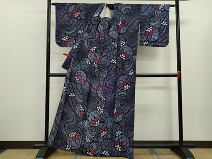 平和屋着物∴夏物　浴衣　有松鳴海絞り　鞠花文　綿　逸品　未使用　CABL8012ze