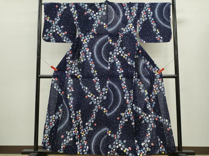 平和屋着物∴夏物　浴衣　有松鳴海絞り　石畳文　綿　逸品　CABL8013ze