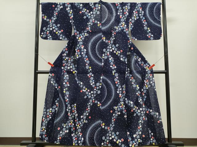 平和屋着物∴夏物　浴衣　有松鳴海絞り　石畳文　綿　逸品　CABL8013ze